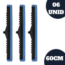 06 Rodo Plástico Duplo 60cm Resistente Puxa e Seca S/ Cabo
