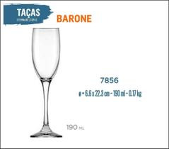 06 Taças Barone 190ml - Champanhe Espumante Frisante