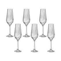 06 Taças Tulipa Optic para Espumante em Cristal Titanium 170mL - Bohemia