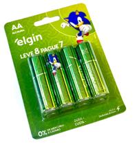 08 Pilhas Aa Pequena Alcalina LR6 Elgin 1 Cartela 08 Pilhas Aa Pequena Alcalina LR6 Elgin 1 Cartela