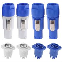 08 Plugs Conectores Speakon Powercon Macho E Fêmea 3 Polos