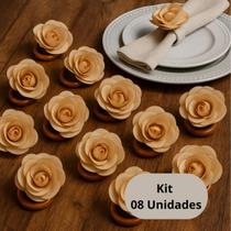08 Porta Guardanapo Flor Camélia Mesa Posta 08 Porta Guardanapo Flor Camélia Mesa Posta