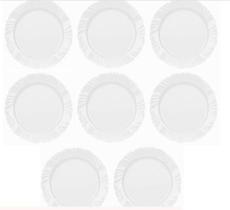 08 Prato Rasos Opaline Pétala Branco 25,5 Cm Duralex