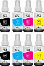 08 Refil Tinta Compatível Epsonn T664 L395 L575 L365 L220 CMYK