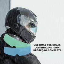 0Pelicula De Capacete Moto Viseira à prova Anti Chuva E Anti Embaçamento função 2 em 1