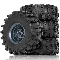 1/10 RC Crawler Beadlock Rodas E Pneus De Borracha Para Axial SCX10 RBX10 Wraith Traxxas TRX4 4pcs