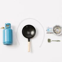 1 12 brinquedos de cozinha em liga de zinco modelo Scene, b