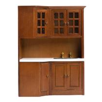 1/12 Dollhouse Cozinha Sala de jantar Armários de cozinha com pecado