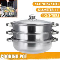 1/2/3 Nível de aço inoxidável Steamer Cooker Set Cozinha Steame