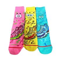 1/3 pares de meias altas fofas da série Anime tricotadas unissex