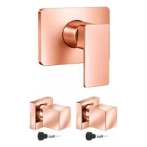 1 Acabamento Para Monocomando Docol 2 Acabamento Rose Gold Quadrado 1 Acabamento Para Monocomando Docol 2 Acabamento Rose Gold Quadrado