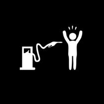 1 Adesivo Assalto Gasolina 17 cm x 12 cm - Branco