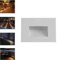 1 Balizador Deitado De Embutir 2W 4x2 Branco Quente Para Paredes E Escadas