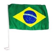 1 Bandeiras Do Brasil Com Haste Para Fixar Vidro De Carro