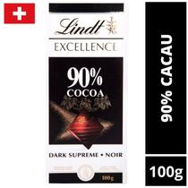 1 Barra, Chocolate, Lindt Excellence, 90% Cacau, 100g