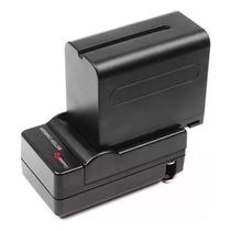 1 bateria Np F970 Iluminador Led 7200mah + Carregador Np F970