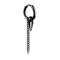 1 Brinco Argola em aço titânio preto black rock punk estilo cone coreanos banda bts corrente