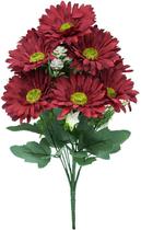 1 Buque de Gérbera Artificial Com 11 Flores 43cm Marsala