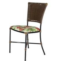 1 Cadeira Gramado Argila Jardim Em Fibra Tramada Fechada.