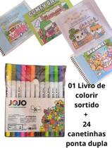 1 caderno Bobi Guds 50 Folhas caderno e 12 canetinhas