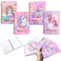 1 Caderno Escolar A5 Unicórnio Kawaii Papelaria Fofa Diário Menina