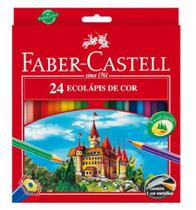 1 Caixa de Lápis de Cor Sextavado 24 Cores Faber-Castell