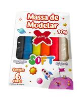 1 Caixa de Massa De Modelar 6 cores 90 gr colorida infantil