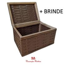 1 Caixa organizadora com tampa Baú bauzinho decoração pequeno 26,6 cm