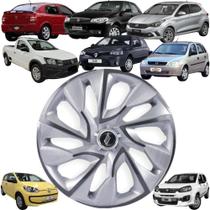 1 Calota Esportiva Modelo DS4 Aro 14 Polegadas Prata com Grafite Universal Elitte
