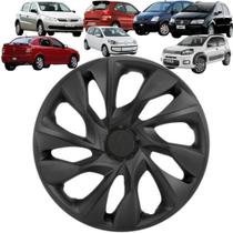 1 Calota Esportiva Modelo DS4 Aro 14 Polegadas Preto Fosco Universal Elitte
