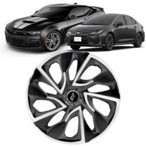 1 Calota Esportiva Modelo DS4 Aro 15 Polegadas Parafuso Preto com Prata 4x100 4x108 5x100 Elitte