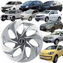 1 Calota Esportiva Modelo Evolution Aro 14 Polegadas Prata com Grafite Universal Elitte