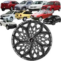 1 Calota Esportiva Modelo Moove Aro 14 Polegadas Grafite com Preto Universal Elitte