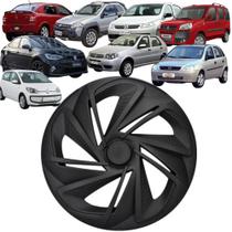 1 Calota Esportiva Modelo Nitro Aro 13 Polegadas Preto Fosco Universal Elitte