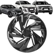 1 Calota Esportiva Modelo Nitro Aro 14 Polegadas Preto Brilhante Universal Elitte 4x100 4x108 5x100