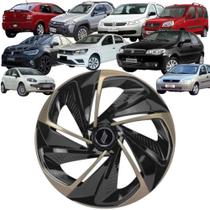 1 Calota Esportiva Modelo Nitro Aro 14 Polegadas Preto com Dourado Universal Elitte