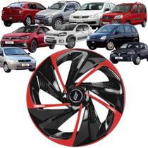 1 Calota Esportiva Modelo Nitro Aro 14 Polegadas Preto com Vermelho Universal Elitte 1 Calota Esportiva Modelo Nitro Aro 14 Polegadas Preto com Vermelho Universal Elitte