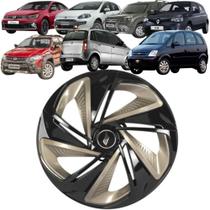 1 Calota Esportiva Modelo Nitro X Aro 14 Polegadas Preto com Dourado Universal Elitte