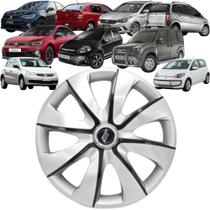 1 Calota Esportiva Modelo Prime Aro 13 Polegadas Prata com Grafite Universal Elitte