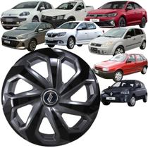 1 Calota Esportiva Modelo Spider Aro 14 Polegadas Grafite com Preto Universal Elitte