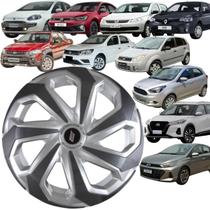 1 Calota Esportiva Modelo Spider Aro 14 Polegadas Prata com Grafite Universal Elitte