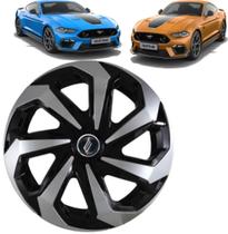 1 Calota Esportiva Modelo Spider Aro 15 Polegadas Preto com Cromado Parafuso Elitte
