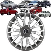 1 Calota Esportiva Modelo Triton Aro 13 Polegadas Grafite Prata Universal Elitte