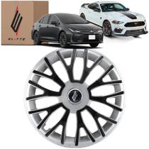 1 Calota Esportiva Modelo Triton Aro 14 Polegadas Prata Preta Elitte