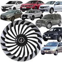 1 Calota Esportiva Modelo Twister Aro 13 Polegadas Preto com Prata Universal Elitte