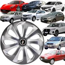 1 Calota Esportiva Modelo Velox Aro 13 Polegadas Grafite com Prata Universal Elitte