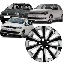 1 Calota Modelo Fox Space Polo 2014 Aro 15 Preto/Prata Cubo Padrão Parafuso Grid