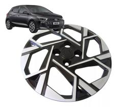 1 Calota Modelo HB20 HB20S 2024 Aro 14 Polegadas Cubo Baixo Preta com Prata Grid