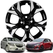 1 Calota Modelo Onix Prisma 2021 Aro 15 Preto/Prata Cubo Padrão Parafuso Grid