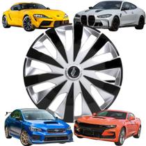 1 Calota Modelo Seven Esportiva Aro 13 Polegadas Universal Prata/Preto Elitte 1 Calota Modelo Seven Esportiva Aro 13 Polegadas Universal Prata/Preto Elitte